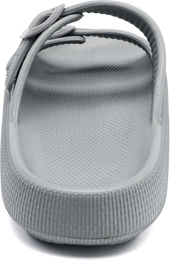 Sliders nen Sandalen met Verstelbare Gespen Douche Badkamer Antislip Sneldrogende Open Teen Super Zachte Comfortabele Dikke Zool Slippers Indoor Outdoor