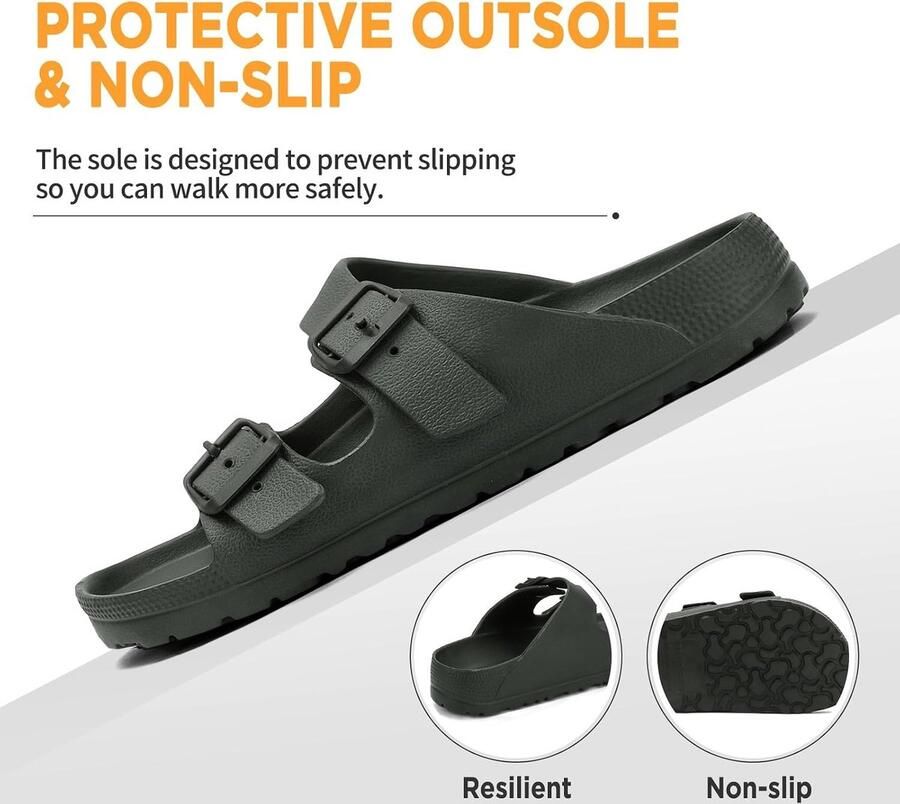 Slides Groen 45 46 EU Verstelbare anti-slip EVA Sandalen Voor en