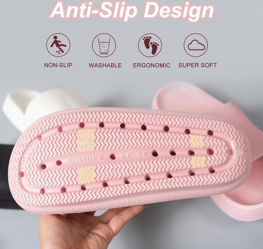 Slides Slippers badslippers voor en zachte antislip gezellige slippers originele wolkenslippers zomerslippers rubberen douche-badschoenen strandsandalen