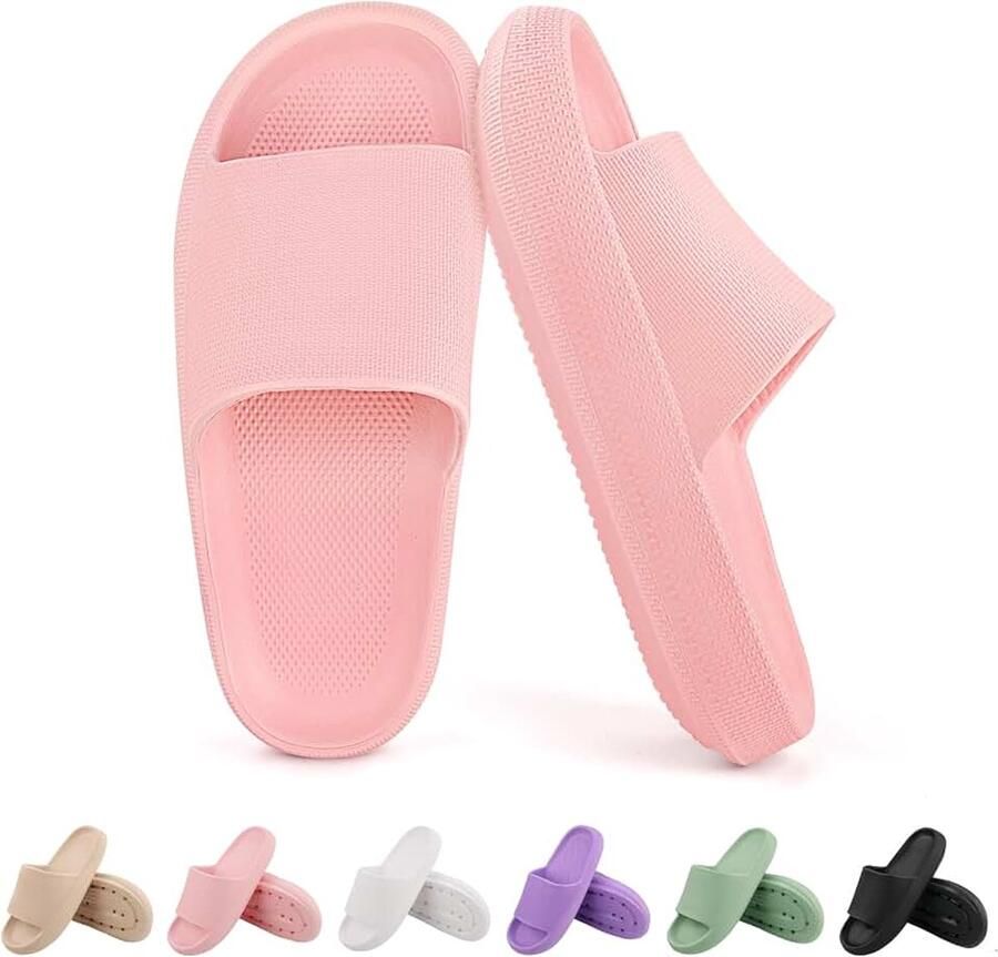 Slides Slippers badslippers voor en zachte antislip gezellige slippers originele wolkenslippers zomerslippers rubberen douche-badschoenen strandsandalen