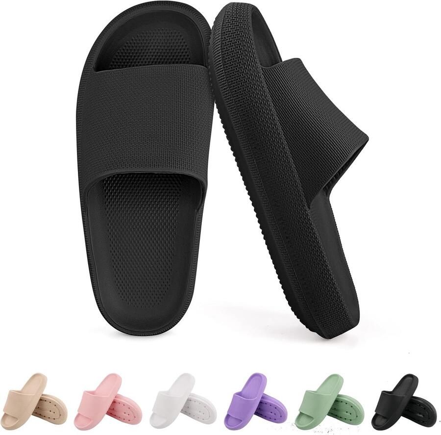 Slides Slippers badslippers voor en zachte antislip gezellige slippers originele wolkenslippers zomerslippers rubberen douche-badschoenen strandsandalen