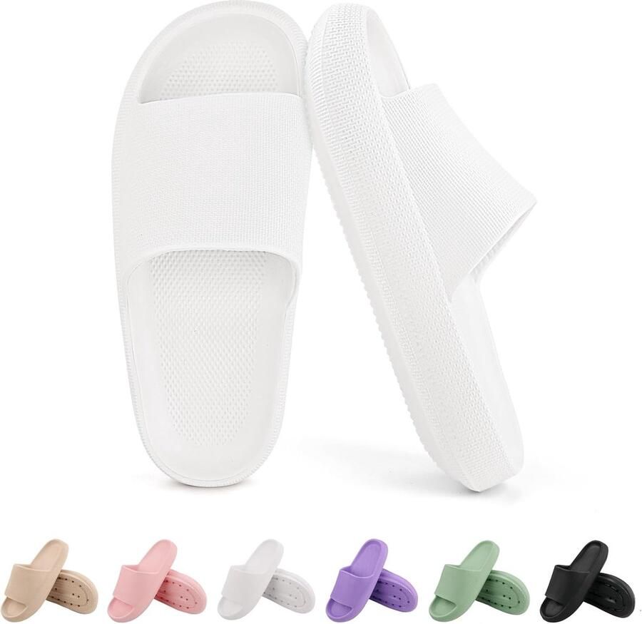 Slides Slippers badslippers voor en zachte antislip gezellige slippers originele wolkenslippers zomerslippers rubberen douche-badschoenen strandsandalen