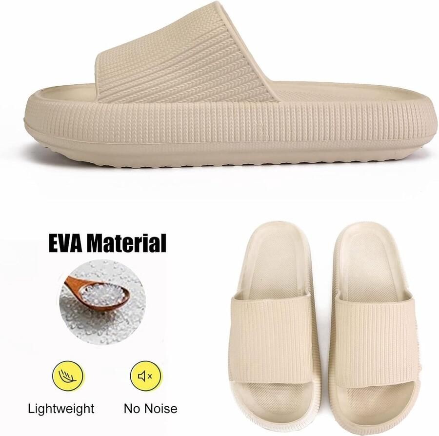 Slides Slippers Antislip Cushionaire Sandals Dikke Sloffen Teenslippers Zool Unisex Zachte Bathing Beach