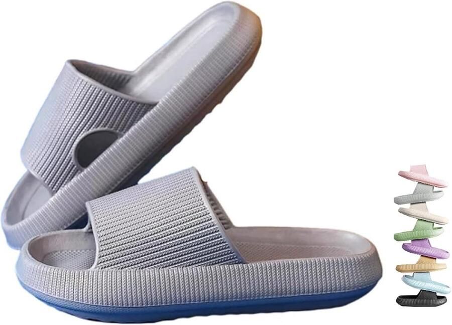 Slides Slippers Antislip Cushionaire Sandals Dikke Sloffen Teenslippers Zool Unisex Zachte Bathing Beach