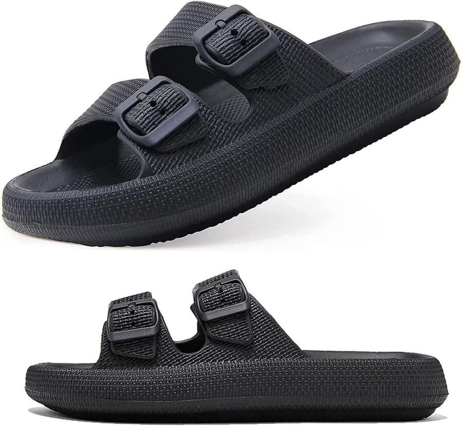 Slides Slippers Antislip Cushionaire Sandals Dikke Sloffen Teenslippers Zool Unisex Zachte Bathing Beach
