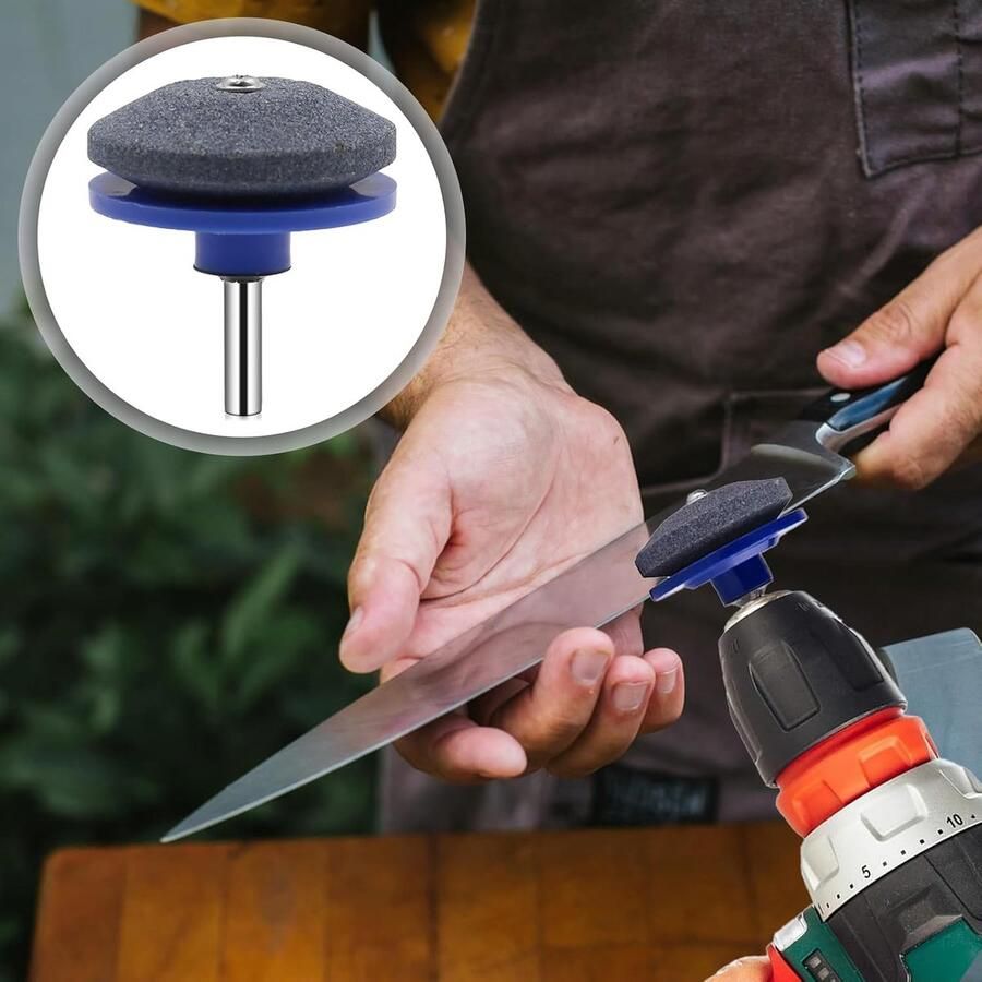 Slijper voor stompe messen van grasmaaiers grasmaaiermesslijper grasmaaiermes slijpsteen voor elke elektrische handboormachine en tuingereedschap (Blauw 4 stuks)