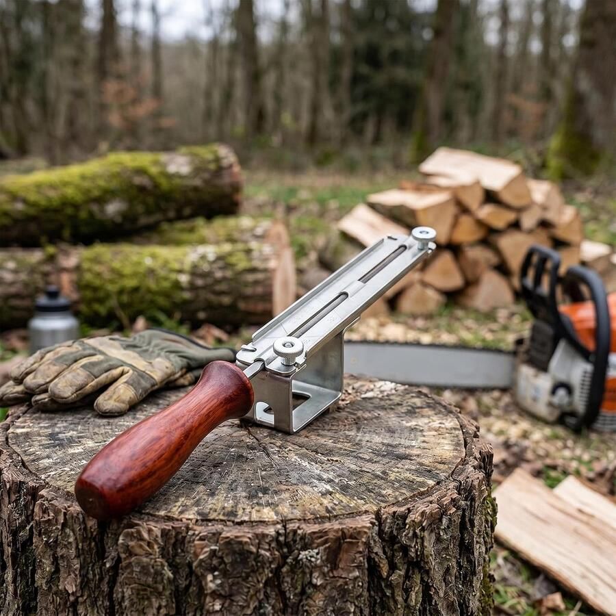 Slijpset met Vijlen en Geleiderail 4 0 mm 4 8 mm 5 mm Houten Handvat 5 mm