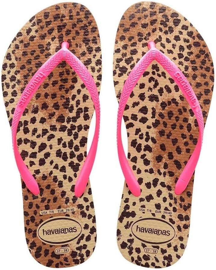 Slimme Teenslippers voor Meisjes met Dierenprint in Zandgrijsgoud
