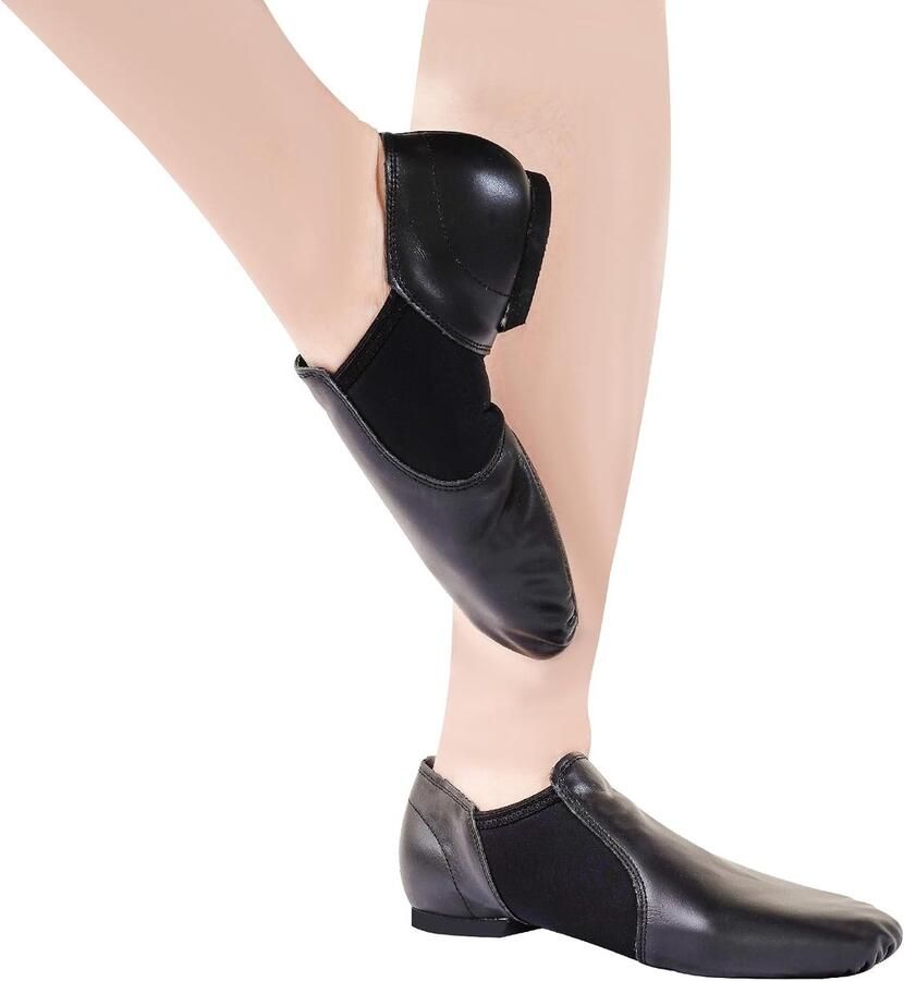 Slip-on jazz schoenen echt leer gedeelde zool danspraktijk & perfor ce jazz dansschoenen voor en