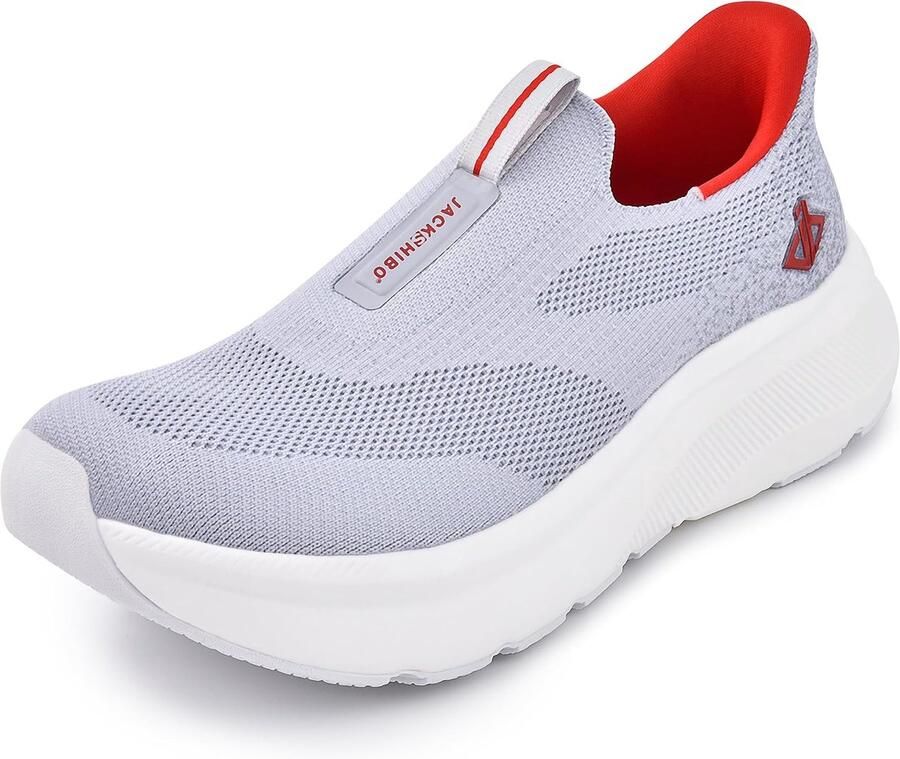 Heren Slip-on Sneakers 47 EU Grijs Orthopedisch Geheugenfoam voor optimaal comfort ShopVlot