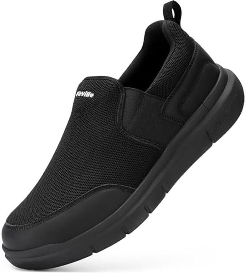 Slip On Sneakers Heren Extra Wijde Ademend Comfortabele Wandelschoenen