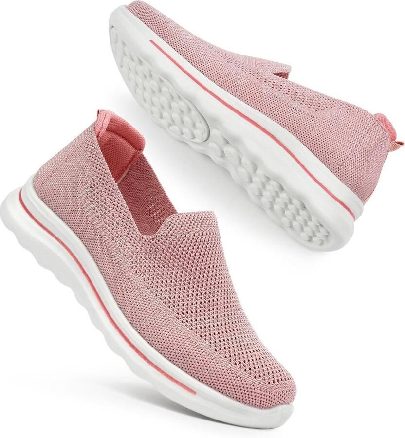 Slip-on sneakers voor dames sportieve mesh gymschoenen voor wandelen en joggen