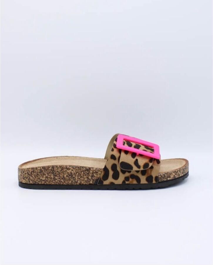 Slipper Leopardprint Roze Gesp