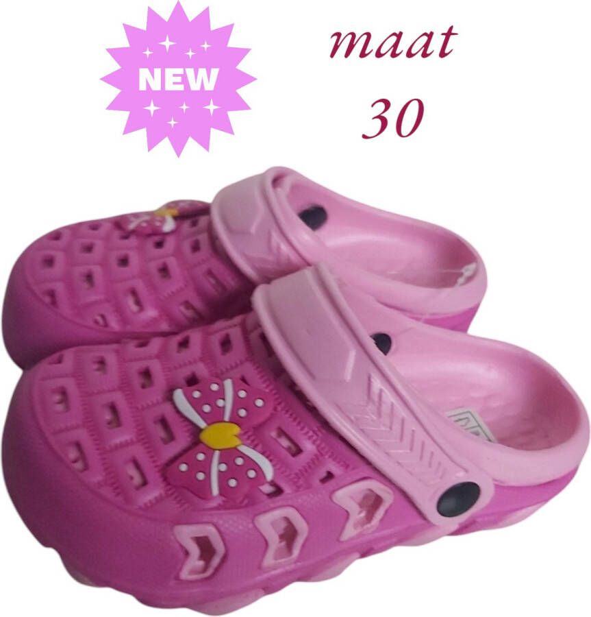 Slipper schoen donkerroze met strikje