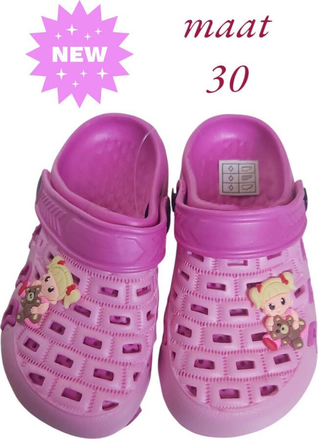 Slipper schoen horizontaal pink fuchsia met meisje