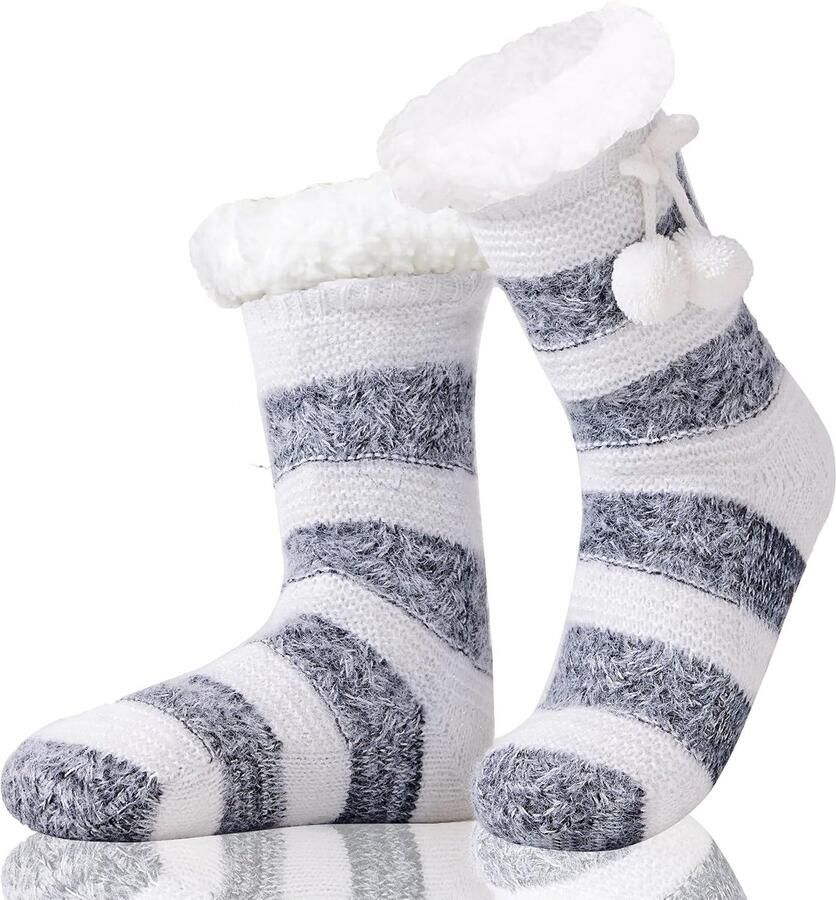Slipper Sokken Antislip Fuzzy Pluizige Dikke Warme Cabine Gezellige Comfortabele Zachte Fleece Thuis Grips Sokken