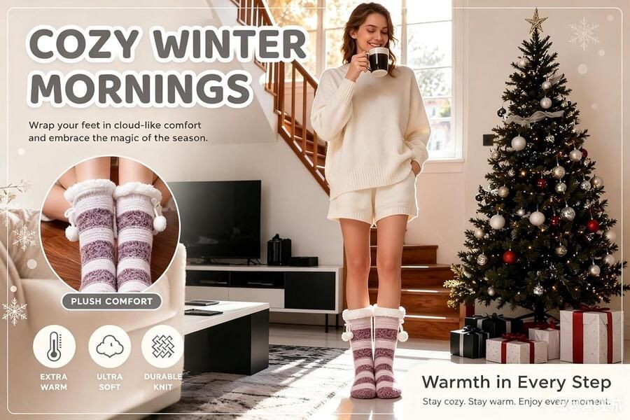 Slipper Sokken Antislip Fuzzy Pluizige Dikke Warme Cabine Gezellige Comfortabele Zachte Fleece Thuis Grips Sokken