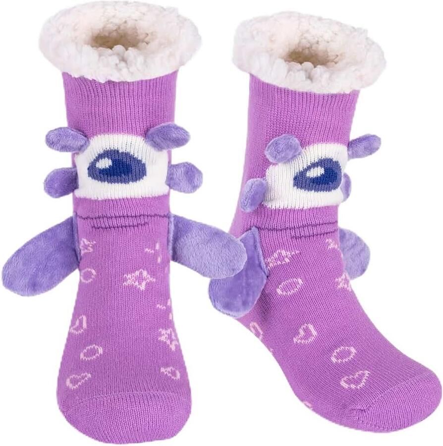Slipper Sokken met Geschenkdoos Pluizige Gezellige Warme Antislip Grappige Kous Stuffers Kerstcadeaus voor Vrouwen Tieners