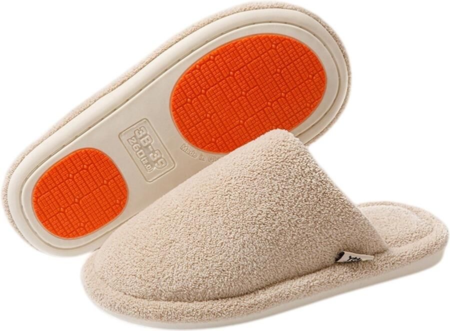 Slippers — Antislip-slippers voor en (herfst winter) — Warme-zachte huisslippers (unisex) — Comfortabel schoeisel voor binnen en buiten — Geschikt voor slaapkamer en woonkamer — Khaki