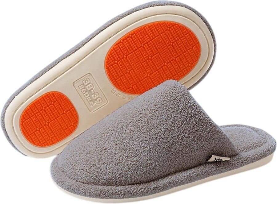 Slippers — Antislip-slippers voor en (herfst winter) — Warme-zachte huisslippers (unisex) — Comfortabel schoeisel voor binnen en buiten — Geschikt voor slaapkamer en woonkamer — Grijs