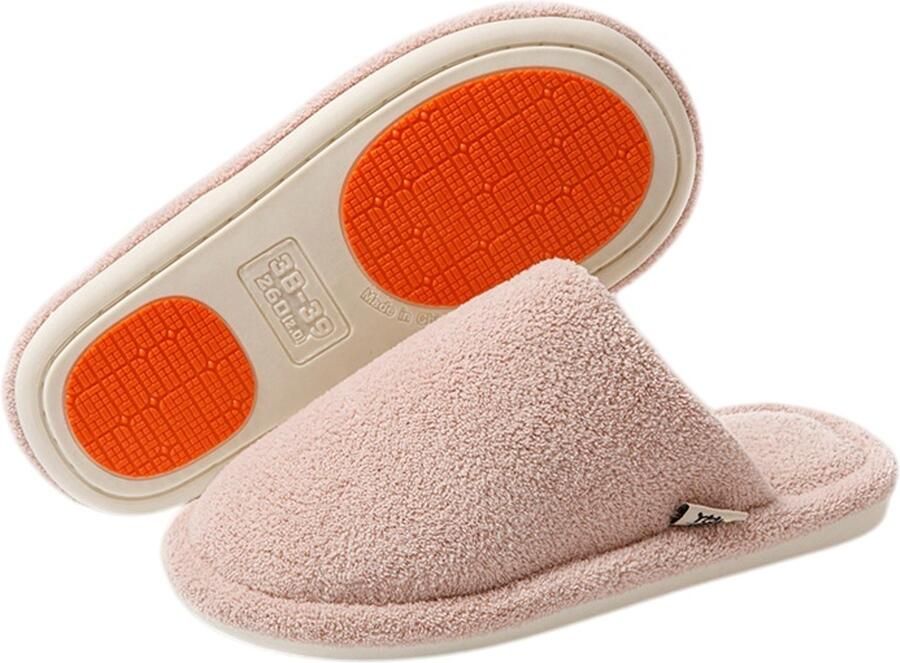 Slippers — Antislip-slippers voor en (herfst winter) — Warme-zachte huisslippers (unisex) — Comfortabel schoeisel voor binnen en buiten — Geschikt voor slaapkamer en woonkamer — Roze