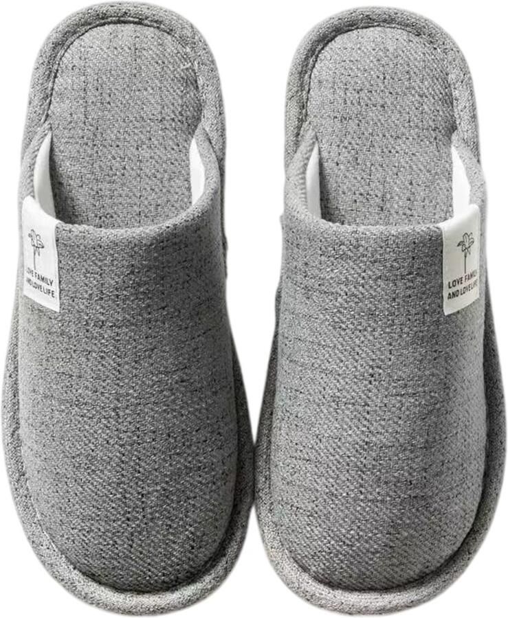 Slippers Comfortabele unisex instappers met antislip rubberen zolen; lichtgewicht zacht en met een brede pasvorm; geschikt voor binnen en buiten Grijs