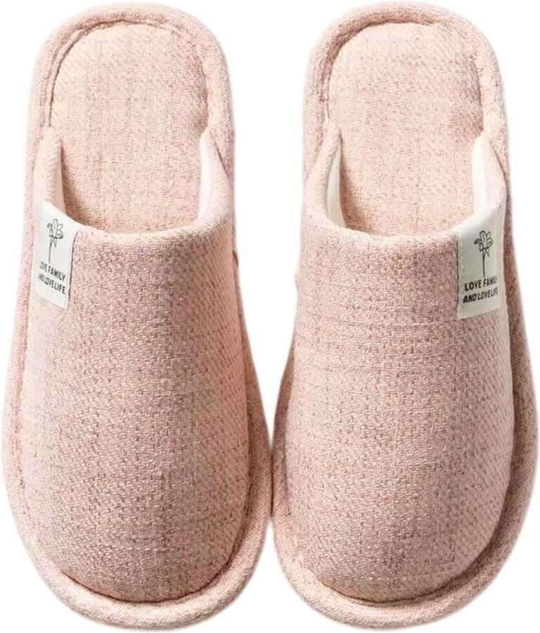 Slippers Comfortabele unisex instappers met antislip rubberen zolen; lichtgewicht zacht en met een brede pasvorm; geschikt voor binnen en buiten Roze