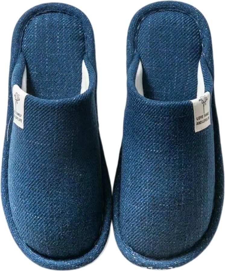 Slippers Comfortabele unisex instappers met antislip rubberen zolen; lichtgewicht zacht en met een brede pasvorm; geschikt voor binnen en buiten Marineblauw