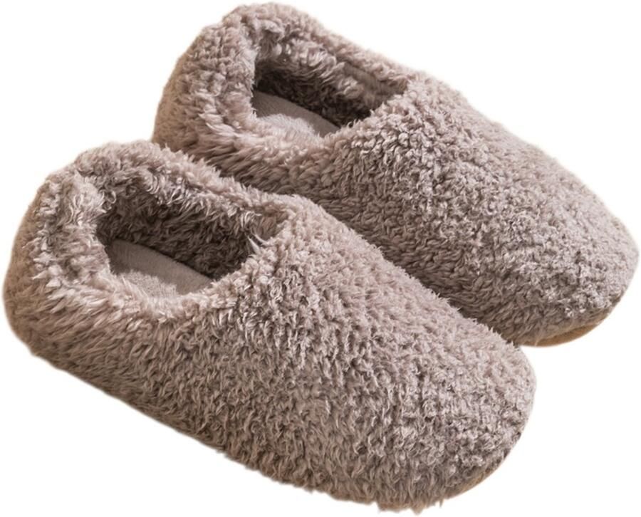 Pantoffels comfortabele en warme pantoffels voor kinderen; voorzien van zachte zolen en een gesloten hiel; unisex antislip-winterpantoffels antislip stijlvol en extra warm grijs schoenlengte
