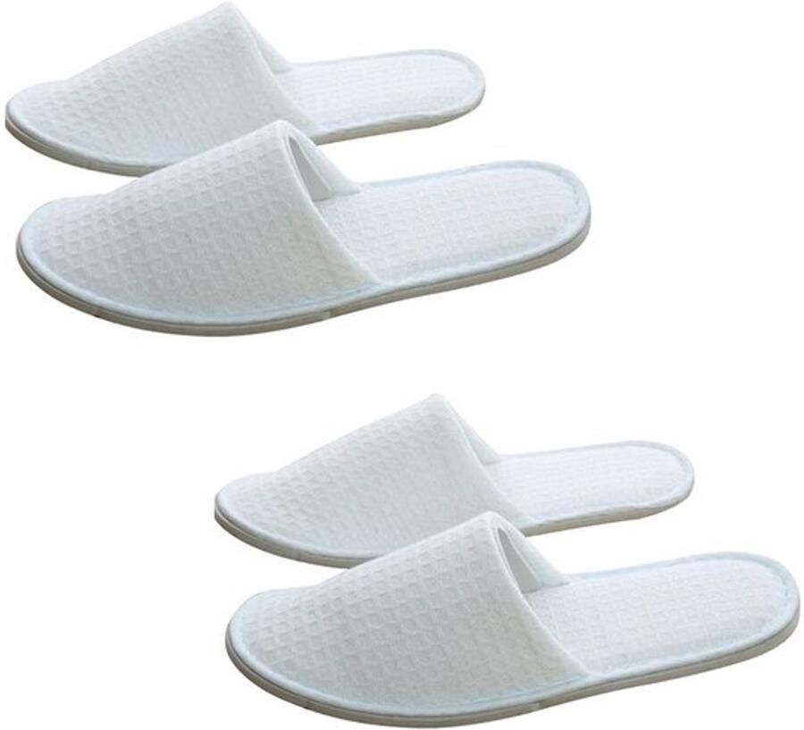 Slippers Dames 2 Paar Gesloten Teen Platte Slippers Spa Slippers Hotel Slippers Comfortabel en Lichtgewicht Badslippers