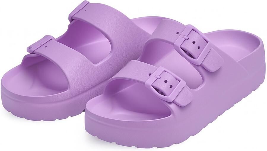 Slippers Dames Ergonomische Sandalen met Voetboogsteun Comfort Slippers met Gesp Lichtgewicht EVA Bruin