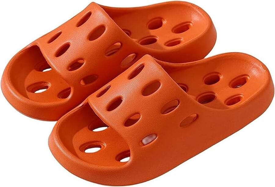 Slippers Douche Slippers Badslippers -Sneldrogende Douche Slippers Lichtgewicht Zool Antislip Badschoenen 40 41 oranje kleur