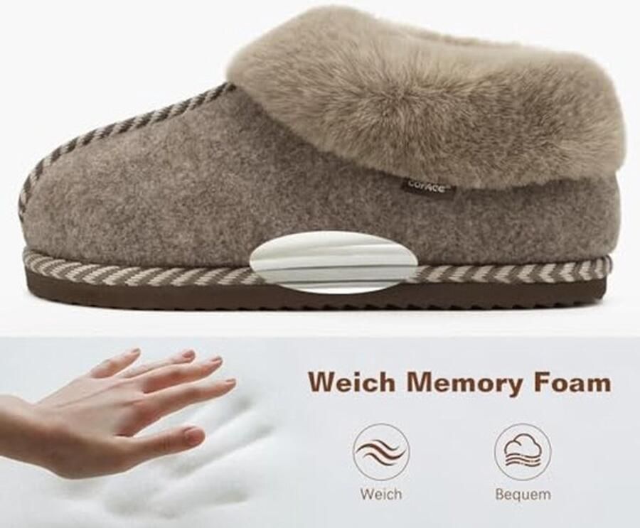 Slippers Dames Plush Memory Foam Bruin - Foto 1