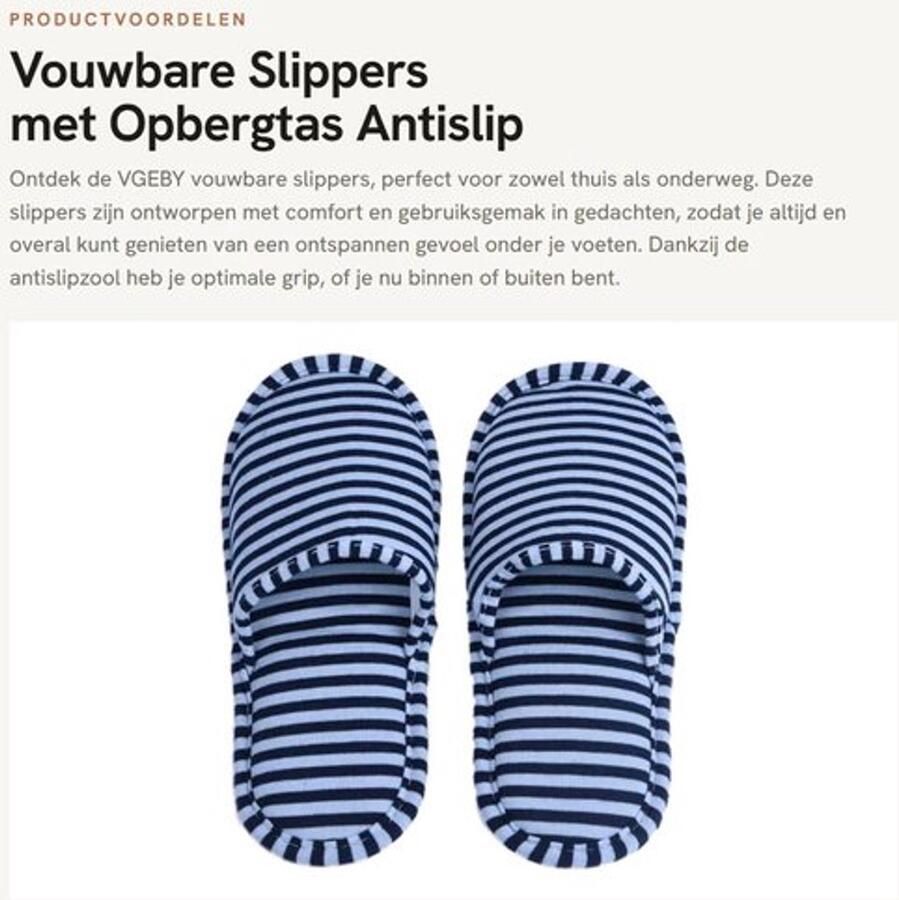 Slippers Opvouwbaar Antislip Inclusief Opbergtas Lichtgewicht Comfortabel Materiaal: Katoen EVA Reis Slippers