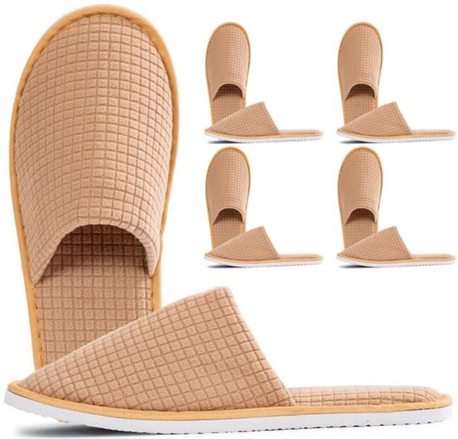 Slippers Spa Huis 4 Paar Universele Maat Antislip Zacht Comfortabel Gastenslippers
