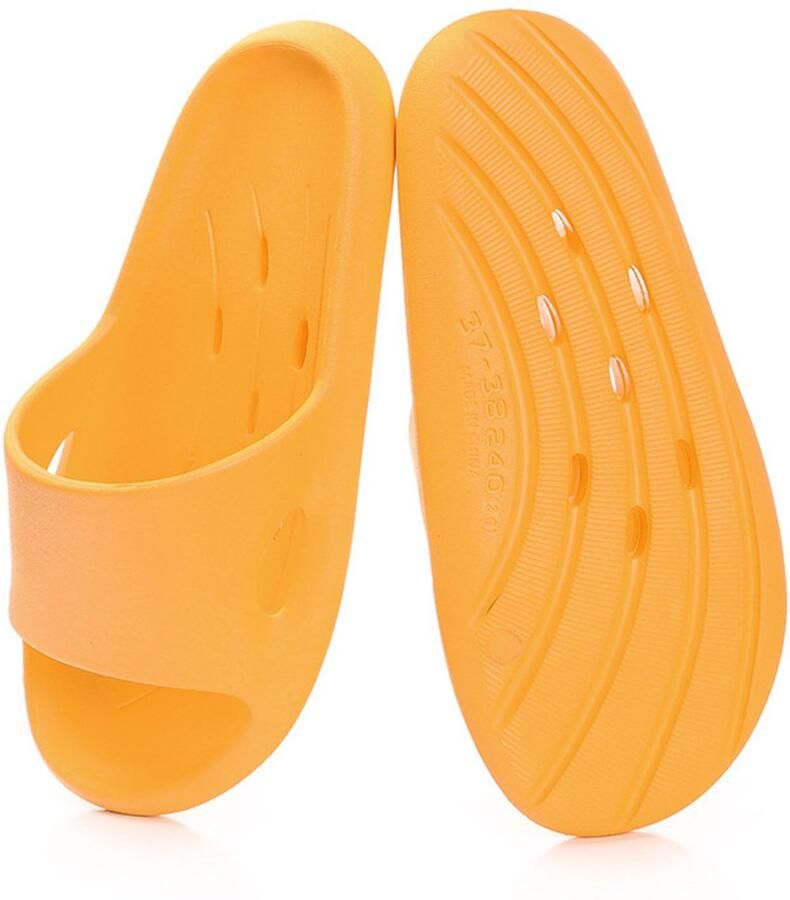 Slippers Doucheslippers Met Gaten Snel Drogende Antislip Badslippers Unisex Slippers Geel