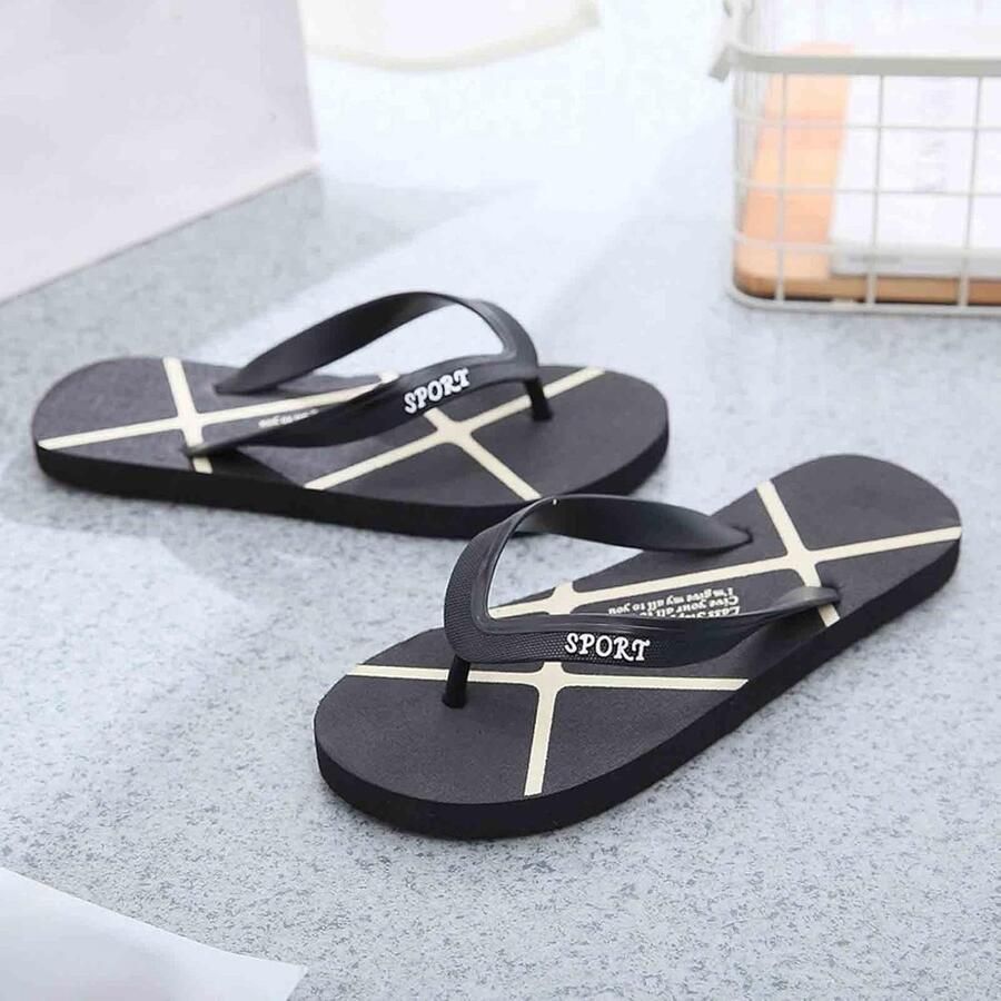 Slippers Heren Bad Slippers Comfortabel Lopen Lichtgewicht Ontwerp Unisex Maat Zwart