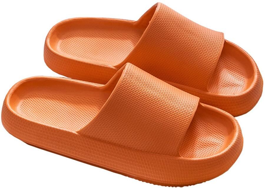 Slippers EVA Badslippers Unisex Verdikte Lichtgewicht Super Zacht aan je Voeten Anti-Slip en Stevig Voetbed -lawaai Oranje