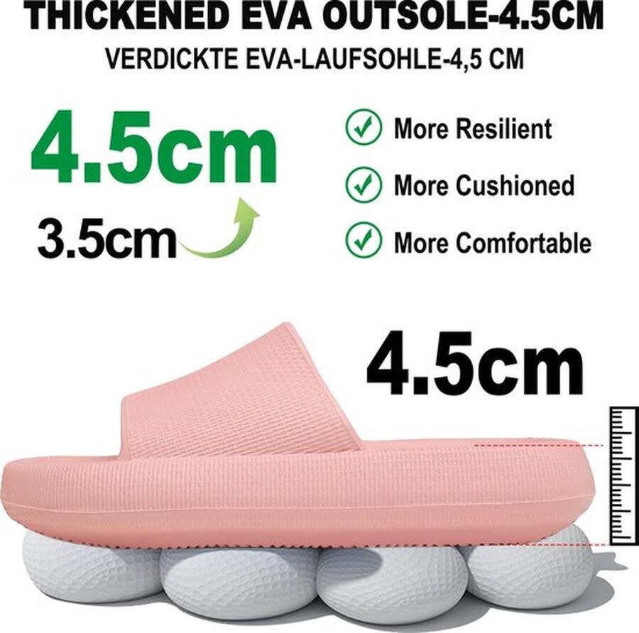 Geweo Slippers EVA Badslippers Unisex Verdikte Lichtgewicht Super Zacht aan je Voeten Anti-Slip en Stevig Voetbed Anti-lawaai Roze - Foto 8