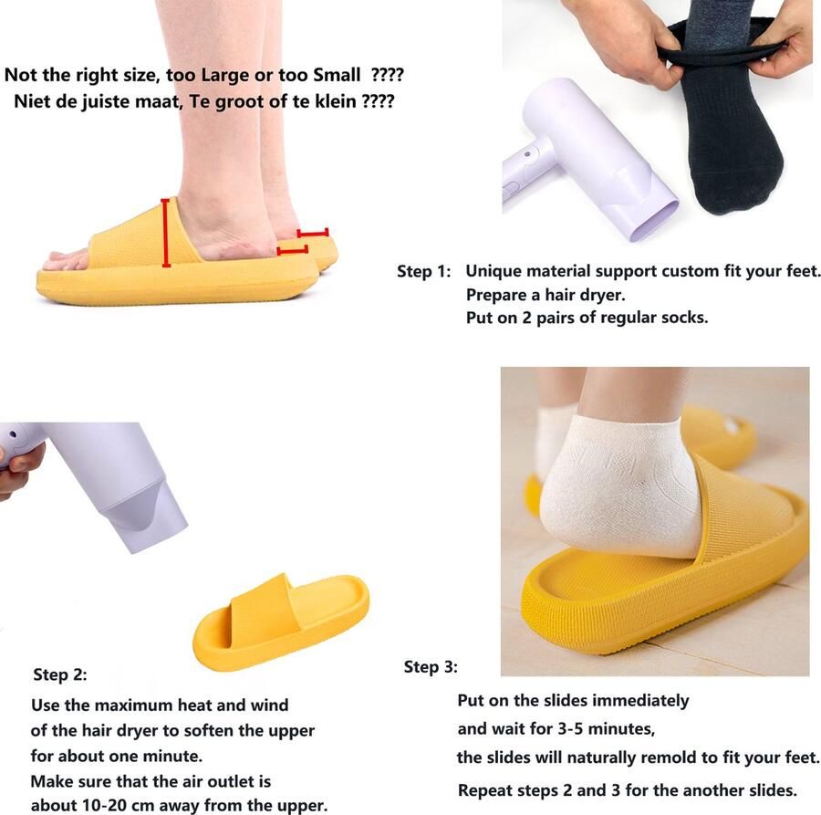 Geweo Slippers EVA Badslippers Unisex Verdikte Lichtgewicht Super Zacht aan je Voeten Anti-Slip en Stevig Voetbed Anti-lawaai Roze - Foto 7
