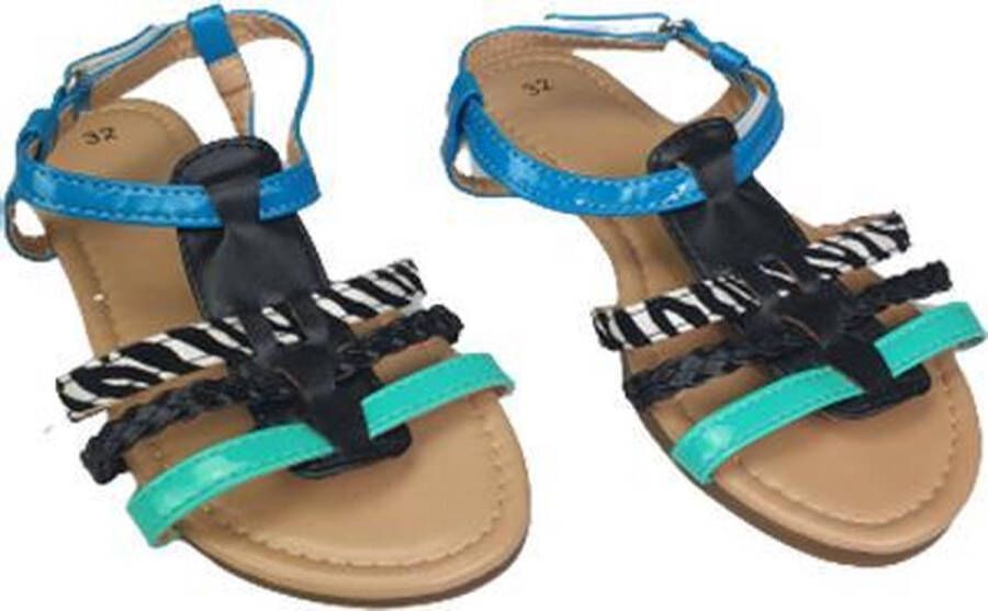 Merkloos Sans marque Slippers JOELLE Zwart Blauw Groen - Foto 2