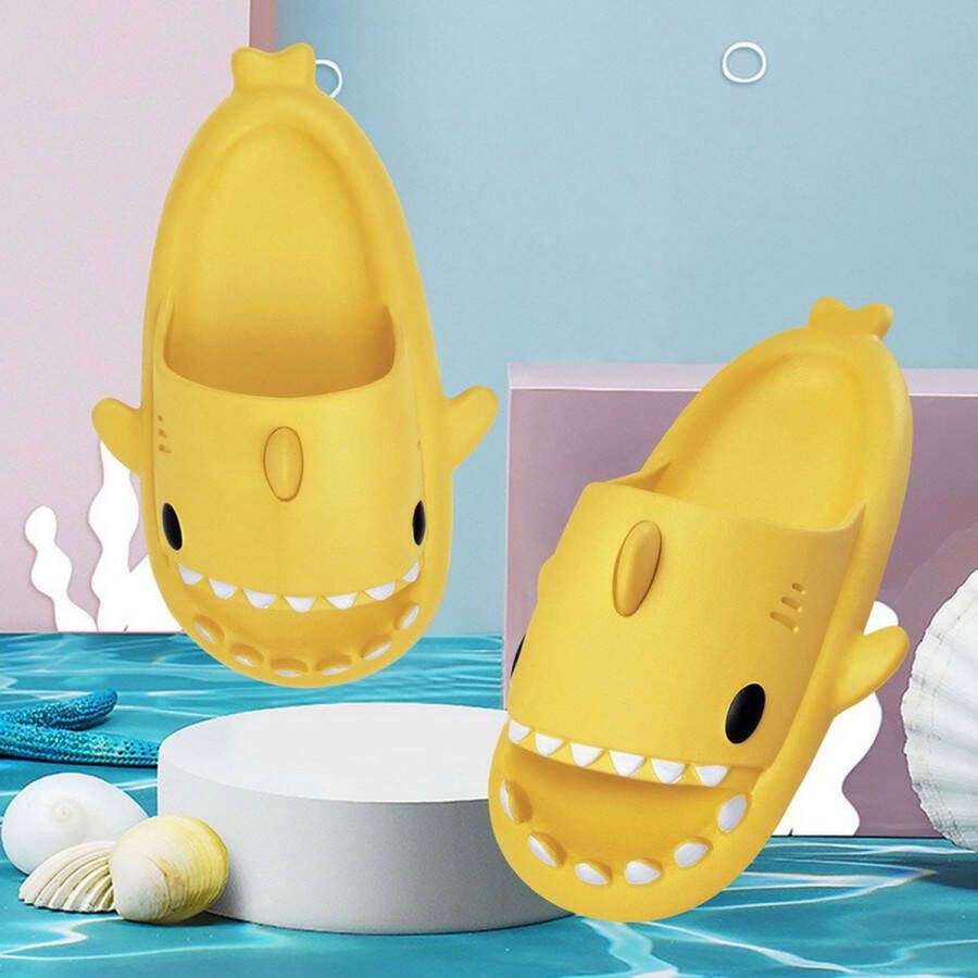 Slippers kinderen haai geel en slippers pantoffels