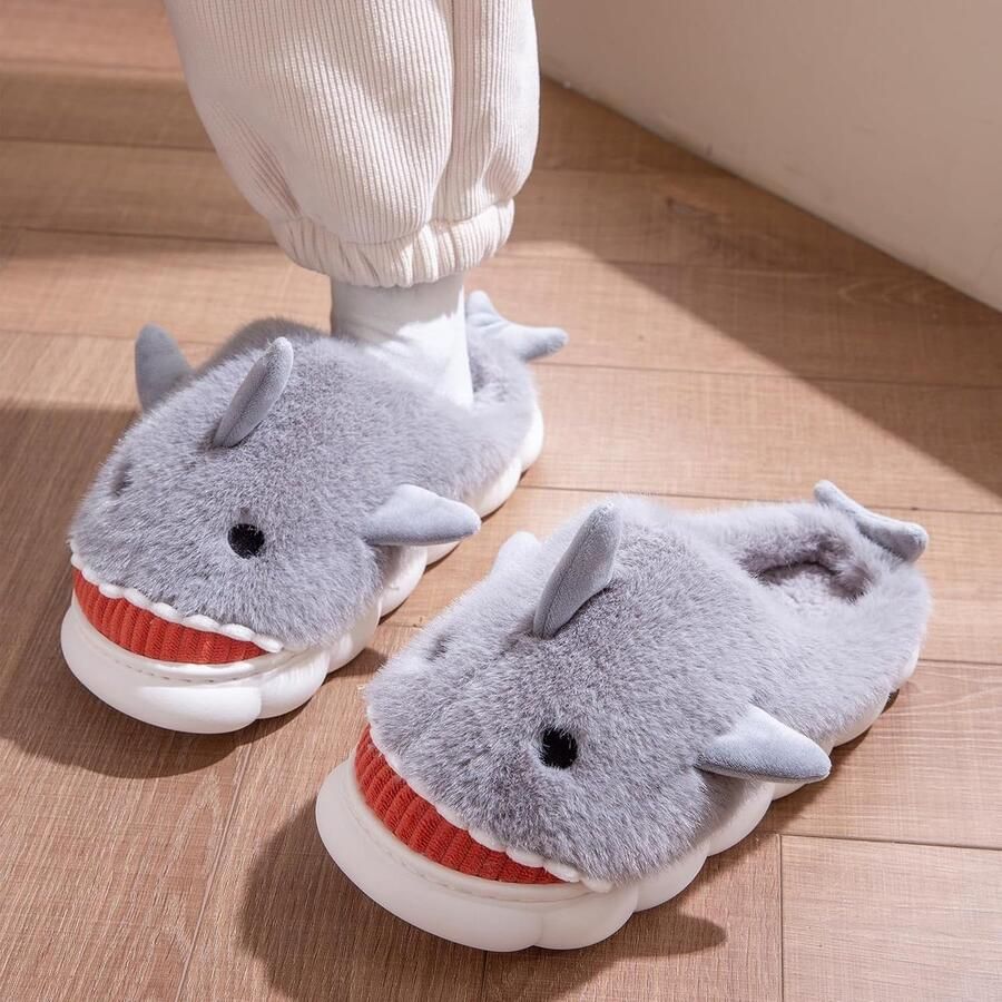 Slippers Shark Cow Slippers Winter Warm Plush Non-Slip Slippers Outdoor Indoor ShopVlot