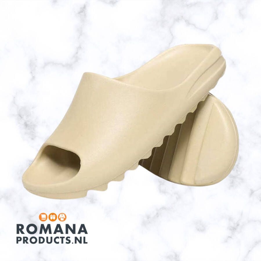 Slippers Slides Badslippers Dames Heren Beige