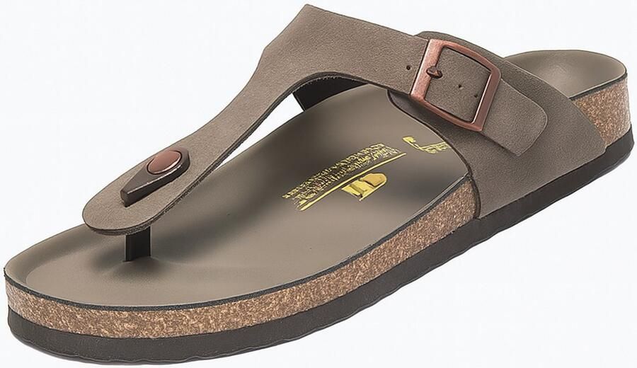 Slippers Teenslipper Ergonomische slipper orthopedische zool Unisex Taupe