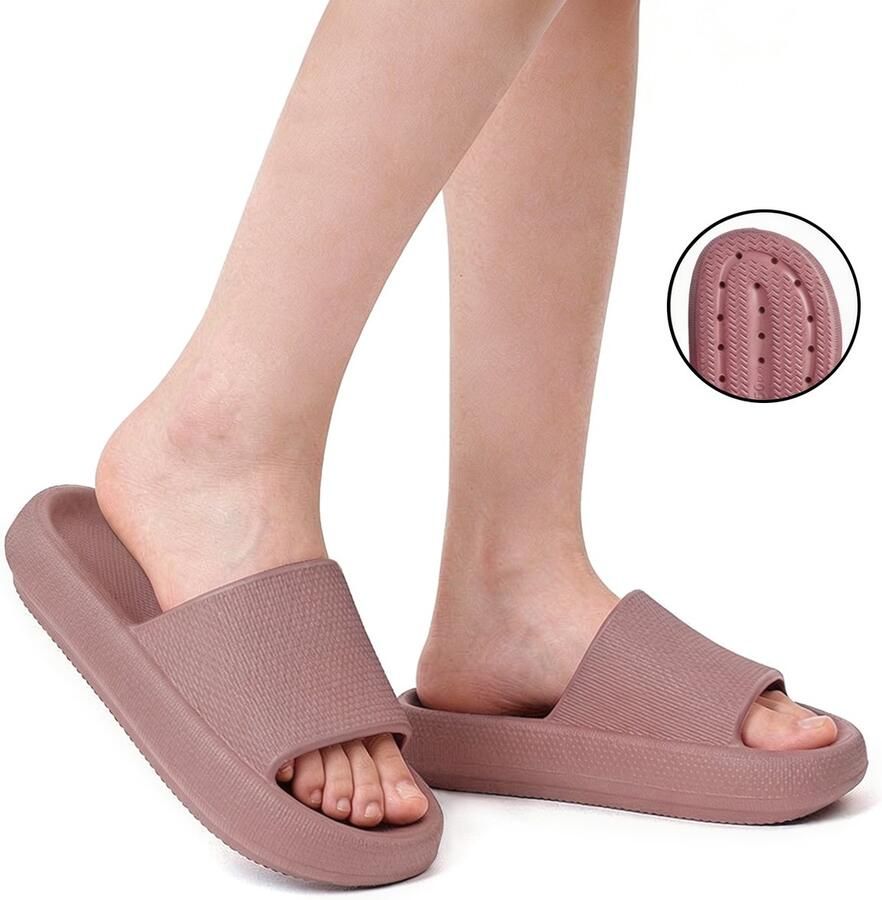 Slippers Unisex Antislip slippers Lichtgewicht doucheslippers Zacht en comfortabel Geschikt voor thuis bij het zwembad en in de tuin )