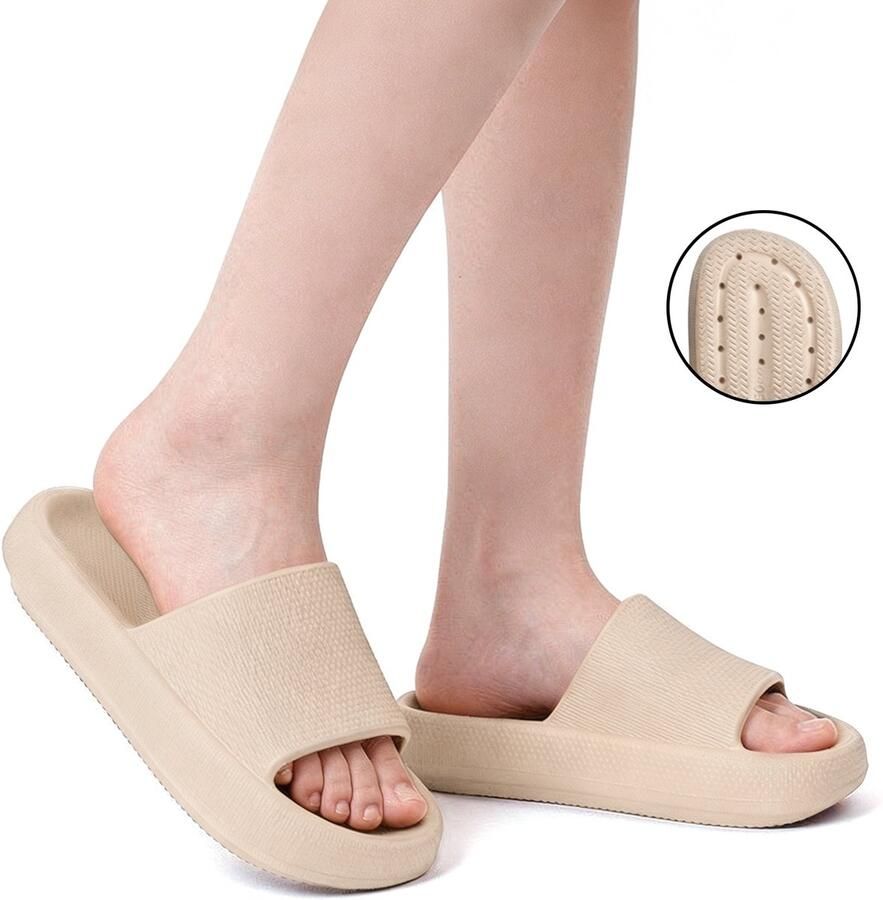 Slippers Unisex Antislip slippers Lichtgewicht doucheslippers Zacht en comfortabel Geschikt voor thuis bij het zwembad en in de tuin )