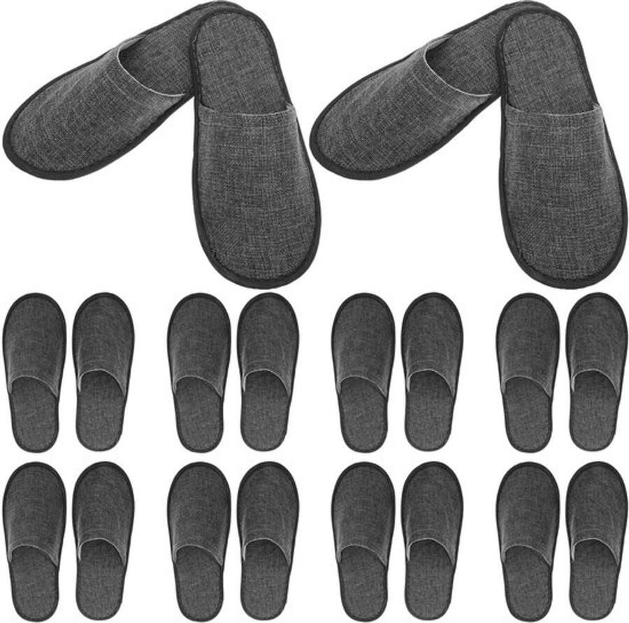 Slippers Unisex Wegwerpslippers Set van 10 Comfortabel Hotel Slippers Grijze Slippers 28 x