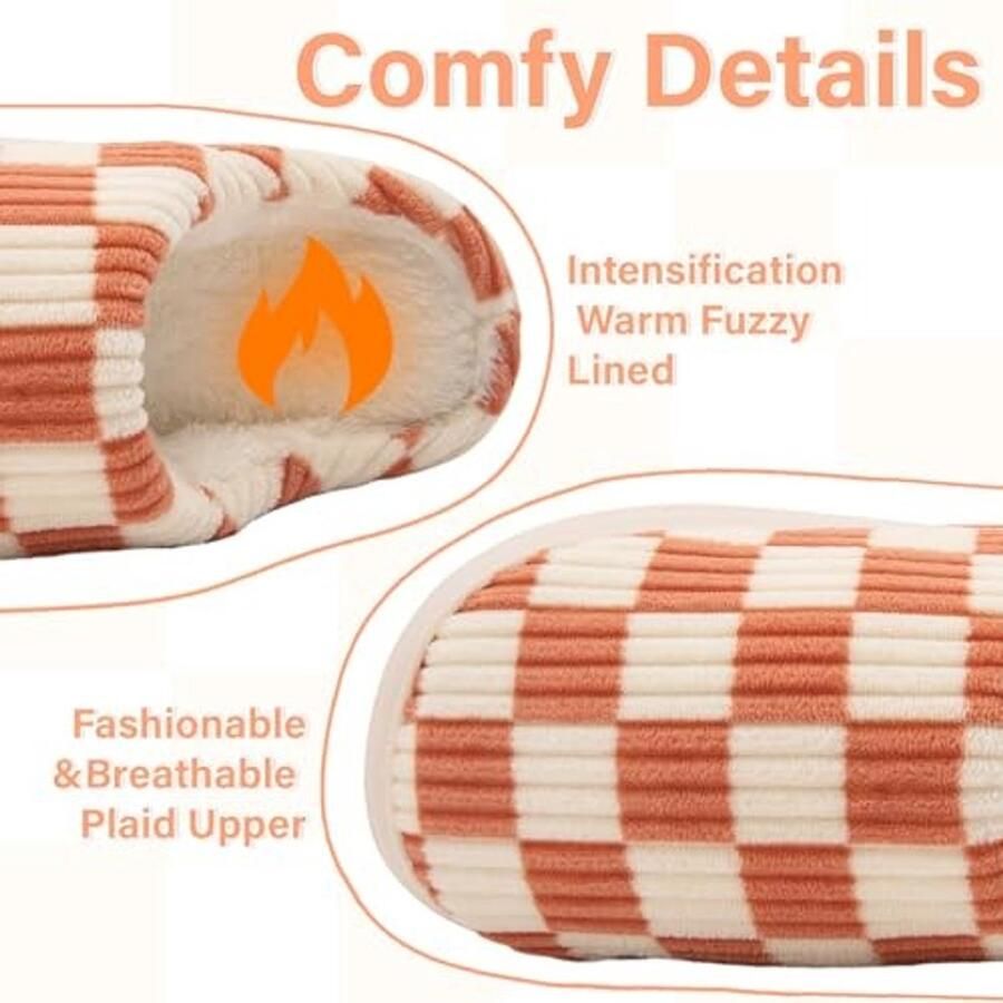 Slippers voor en Fuzzy memory foam met antislip zool Oranje