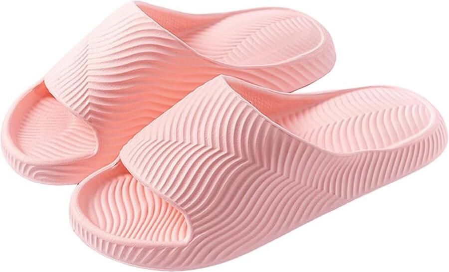 Slippers voor en met zachte zool lichtgewicht sneldrogend ideaal voor in de badkamer of onder de douche- Antislip slippers met open teen perfect voor binnen en buiten -36 37 -roze